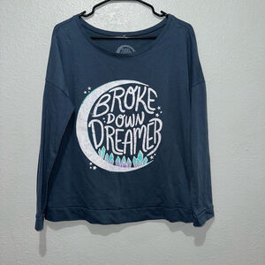 Women's Rowdy Crowd Clothing Long Sleeve Shirt XL Dark Blue Broke Down Dreamer